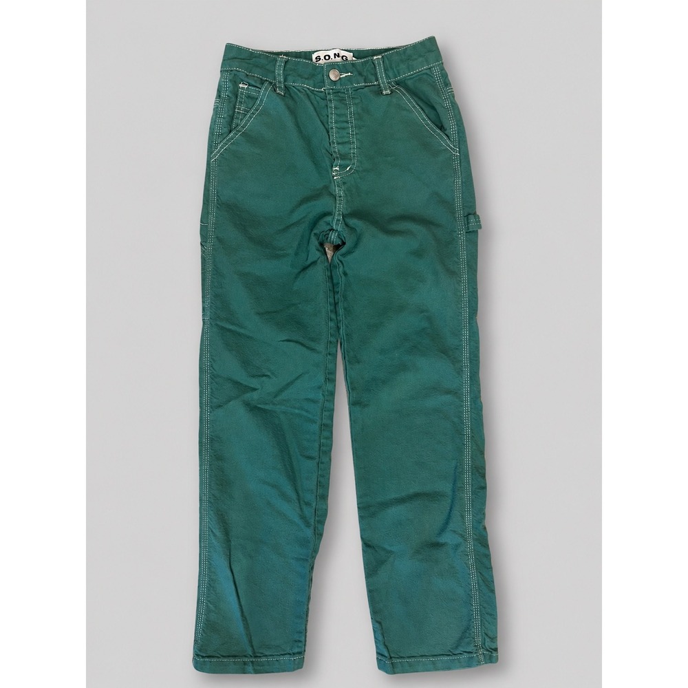 S.O.N.G. Carpenter Pants Women 00/23 Green Excellent Contrast Stitch Utility